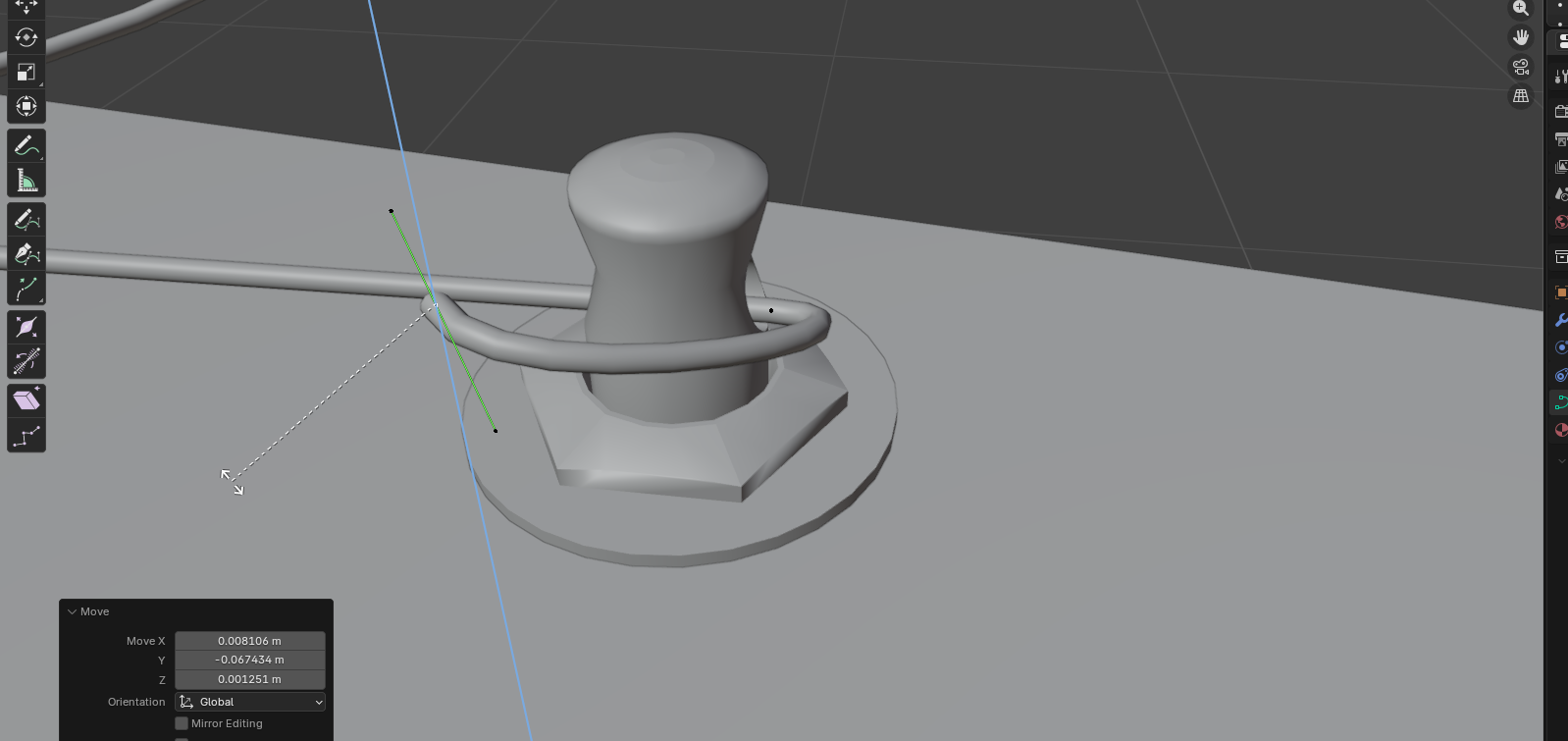 extruded them and tied them around the tuning nut (they are just solidified vector lines)